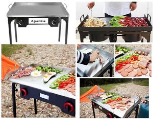 <span class=keywords><strong>Parrilla</strong></span> de Gas rectangular comercial Plancha de acero inoxidable para barbacoa, plancha para acampar al aire libre, bandeja para hornear con asa - Product Image 4
