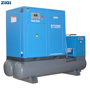 Best Silent 22KW/50Hz ZIQI Customization Air End Air Compressor With Tank And Refrigerated Air Dryer For Laser Cutting