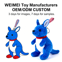 Porte-clés en peluche kangourou personnalisé en PVC avec logo personnalisé, design mignon, certifié ASTM, cadeau promotionnel de haute qualité pour OEM/ODM