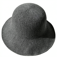 Chapeau Bob Femme en Coton et Lin, Tricoté en Fil Doux, Uni, Pliable, Respirant, avec Bandeau Anti-Transpiration Ajustable, Style Pêcheur