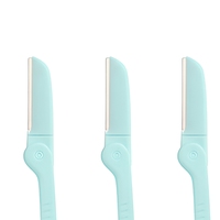 Tondeuse à sourcils pliable en acier inoxydable, rasoir de précision pour le modelage des poils du visage, pour femmes et hommes