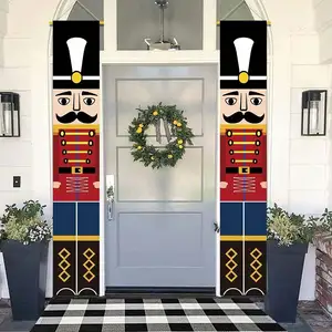 Custom Welcome outdoor decorative hanging wall banner Christmas holiday porch flag door banner