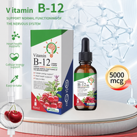 Complément alimentaire liquide à la vitamine B12 500 mcg 60 ml, absorption rapide, booster d'énergie, gouttes de vitamine, compléments à base de plantes