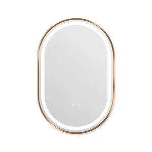 مرآة حمام ذات مظهر فاخر بتصميم ذكي ومزودة بإضاءة LED وتحكم البلوتوث ومضادة للضباب وهي مرآة ثنائية الاتجاه