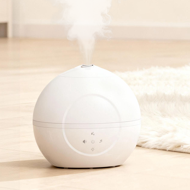 Custom Small Ultrasonic Nursery Humidifier Aroma Cool Mist White Noise Baby Humidifier with LED Night Light for Home Bedroom