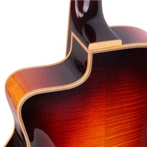 Guitare <span class=keywords><strong>Jazz</strong></span> <span class=keywords><strong>Gypsy</strong></span> à corps creux YUnzhi faite à la main, table en épicéa, dos/côtés en érable, touche en ébène, échelle de 628 mm, pré-équipée pour micros H/S - Product Image 5