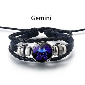Bracelet lumineux en cuir tressé G1360 <span class=keywords><strong>Horoscope</strong></span>, bijoux qui brillent dans le noir, astrologie chinoise, bracelets des 12 signes <span class=keywords><strong>du</strong></span> zodiaque - Product Image 5