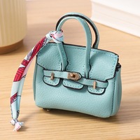 Mini sac en platine, sac pour fille, petit pendentif, porte-clés de voiture créatif et mignon, porte-clés en cuir à suspendre