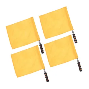 2023 bán buôn Chất lượng cao 100D Polyester thăng hoa có thể điều chỉnh biểu tượng tùy chỉnh thể thao màu vàng tay trọng tài Vẫy cờ với cực