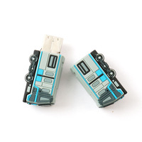Memoria USB de 16 GB de PVC y Goma Suave al por Mayor, Diseño Creativo de Autobús de Transporte Público, Regalo Empresarial para Uso Promocional