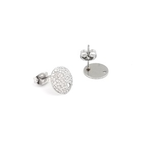 Stainless Steel Round <b>Stud</b> Earrings Gold Silver Color Embossed Surface Fashion Jewelry Accessories <b>For</b> Women <b>Men</b> Unisex - Product Image 3
