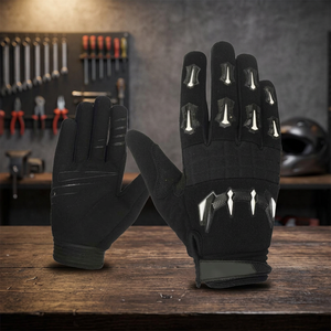 Gants de moto sportifs noirs en polyester, longueur poignet, respirants, équipement de conduite en extérieur - Product Image 6