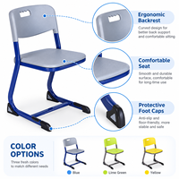 Ensemble de bureau et chaise de haute qualité à coins arrondis pour les écoles internationales