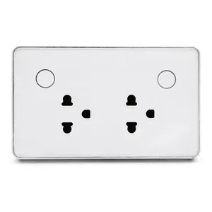 Enchufe de pared inteligente Zigbee, marco de Metal, doble punto de alimentación, 2 enchufes/entradas, EE. UU., AU, Norte y América del Sur, Tailandia