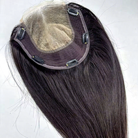 Expédition Rapide : Topper en dentelle 8*10, Ligne de cheveux invisible, Dentelle HD sur le devant et au dos, Cheveux humains bruts, Clips pour femmes