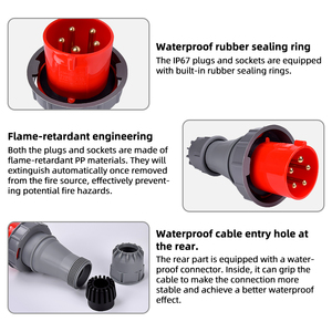 IP67 5pin 63A bền công nghiệp điện cắm IP đánh giá công nghiệp ổ cắm và cắm điện ổn định công nghiệp cắm - Product Image 5