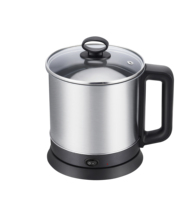 Cuisinière électrique multifonction en acier inoxydable 1,5 L 800 W avec panier vapeur, cuiseur à riz 5-en-1 et mijoteuse pour dortoir et bureau