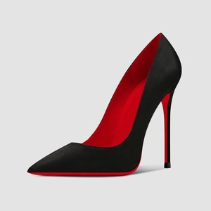 Scarpe da Donna con Tacco a Spillo Nero 12 cm, Punta Affusolata, Nuova Collezione Primavera-Estate 2026, Sexy con <span class=keywords><strong>Suola</strong></span> <span class=keywords><strong>Rossa</strong></span> a Strato Singolo - Product Image 4