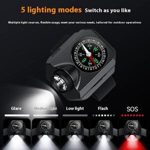 Lampe de poignet d'extérieur avec boussole, lampe de montre LED, lampe torche rechargeable pour la randonnée, le camping, la conduite nocturne, l'exploration des grottes - Product Image 6