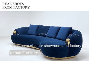 Muebles de sala de estar de alta calidad, sofá minimalista moderno, <span class=keywords><strong>cama</strong></span> de cuero, sofá curvo grande, sofá para Villa, sofás de salón - Product Image 6