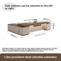 Ensemble de bureau et chaise de direction de luxe XTLBZ-101X, bureau de PDG en forme de L moderne et simple avec armoire latérale, mobilier de bureau commercial