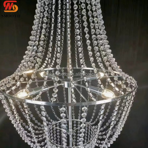 SMOOTH Sparkling Curved Silver Frame Crystal Chandelier Hanging <b>Ceiling</b> Light <b>Wedding</b> Venue <b>Decor</b> - Product Image 4