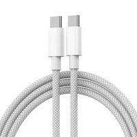 66W/3A Nylon Trenzado USB C Cable de datos de carga rápida Función inteligente 1M TIPO C Cable adaptador de teléfono móvil Teléfono móvil PD Cargador USB