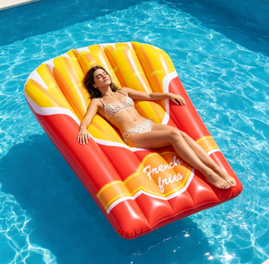 Bouée gonflable publicitaire personnalisée en forme de frites, idéale <span class=keywords><strong>pour</strong></span> l'été, <span class=keywords><strong>pour</strong></span> enfants, <span class=keywords><strong>pour</strong></span> la piscine ou la plage - Product Image 1