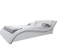 Ensemble de chambre à coucher moderne et luxueux cadre de lit en cuir blanc