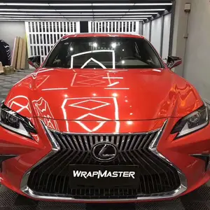 WRAPMASTER 1.52*18メートルレッドスーパーグロスクリスタル車ビニールラップデザイン