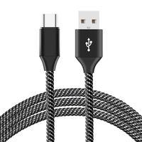 Factory Oem 1m 2m 3M Usb C Cable DE DATOS Nylon Tipo C Cable de carga rápida Placa de níquel 2,0 Usb a Tipo C Cable para teléfono móvil