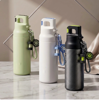 Gobelet isotherme personnalisé en acier inoxydable 304 de qualité supérieure, 580 ml, écologique, portable, avec couvercle, pour la maison, le bureau et l'extérieur