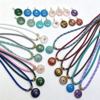 Beadsnice – pendentif en pierres précieuses naturelles incrustées de CZ, œil de tigre, lapis-lazuli, quartz rose, pierre ronde, collier pour femmes, bijoux de charme, cadeau