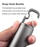 Lampe torche LED tactique 20W rechargeable USB-C avec zoom, mousqueton et ouvre-bouteille pour le camping