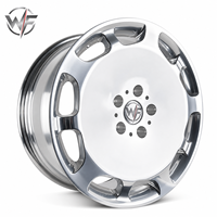 Jantes sport WEIFAN personnalisées en alliage d'aluminium forgé pour voitures de tourisme, finition chrome poli, face pleine, ouvertures de fenêtre arrondies, jante à déport profond