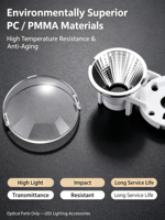 Réflecteur optique LED COB personnalisé en aluminium avec lentille PC pour projecteur, downlight, éclairage sur rail, réflecteur de lampe rond, Lampe de haute qualité