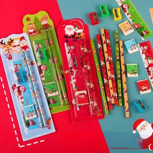 Ensemble de crayons en bois personnalisés à faible MOQ, cadeaux de papeterie fantaisie pour enfants, thème Noël Kawaii, dessins animés - Product Image 2