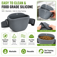 Sac à friandises pour chien en silicone TOPIN, pochette d'entraînement pour animaux de compagnie avec ceinture, porte-collations portable, violet/orange/blanc/vert, pour promener les chiens