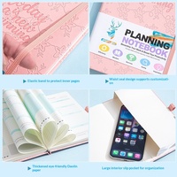 Carnet de planification quotidien/hebdomadaire A5 en cuir, 100 feuilles, avec logo personnalisé, livraison directe usine, cadeau exclusif