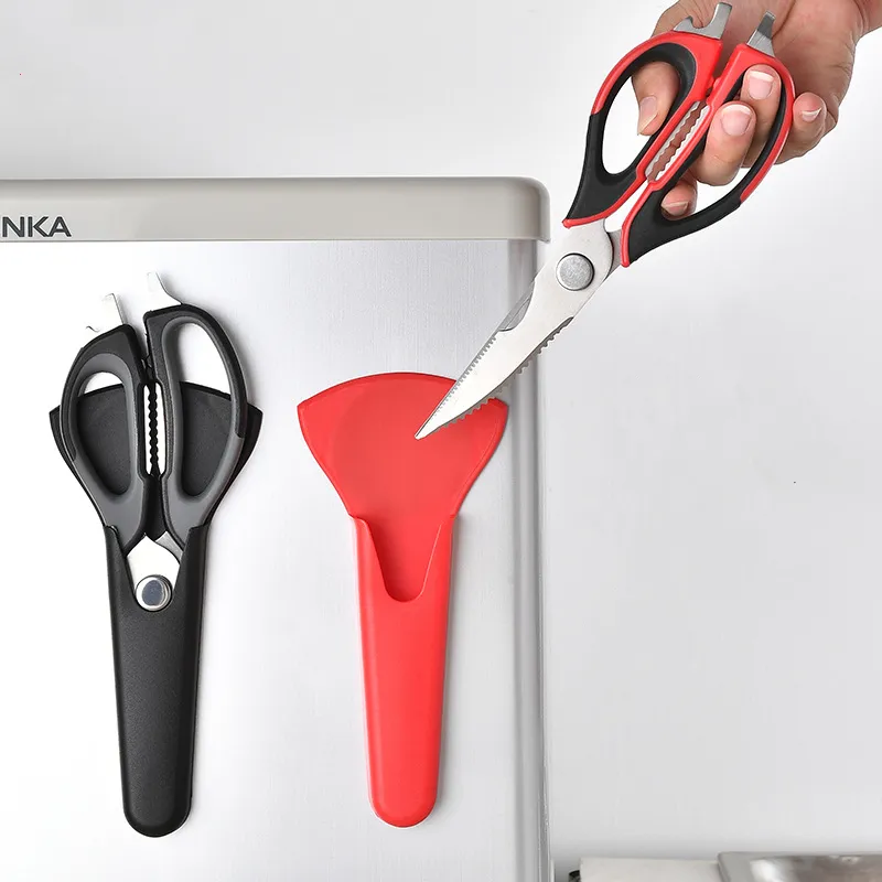 New Multi-function Kitchen stainless steel chicken bone shears Scissors with Magnetic Cover Utility salad scissors