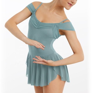 Vestido de Danza Lírica MiDee con Hombros Descubiertos para Mujeres Adultas, con Detalles de Malla Plisada y Braguitas Integradas para Actuaciones en Escenario - Product Image 3