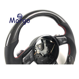 Volant en fibre de carbone <span class=keywords><strong>Audi</strong></span> RS 2012-2016 avec LED rouge RAM Power pour S4 <span class=keywords><strong>RS3</strong></span> RS4 RS5 RS6 RS7 RSQ3 S3 A5 en fibre de carbone véritable et cuir - Product Image 4