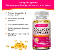 Capsules de collagène hydrolysé de haute qualité pour la force des ongles, l'éclaircissement de la peau et la santé des articulations osseuses – 60 capsules pour adultes