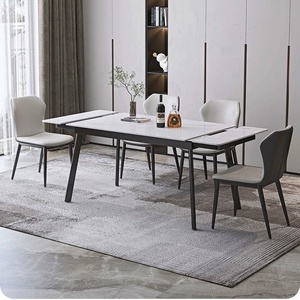 Modern Style Rectangular <strong>Dining</strong> <strong>Table</strong> <strong>Set</strong> with Sintered Stone Top for 4-6 People for Kitchen Living Room <strong>Dining</strong> Room Furniture - Product Image 3