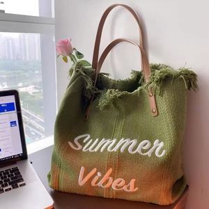 Hot Sale Fashion Women's <b>Canvas</b> <b>Handbags</b> High Quality Designer Tote Bag with Vintage Style for Summer - Product Image 2