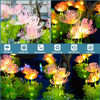 Lampes solaires de jardin, version améliorée, éclairage extérieur, lampes roses pour la décoration de jardin, panneau solaire agrandi, fleur