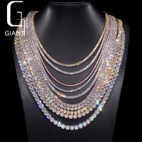 Collier Chaîne Tennis Hip Hop Moissanite VVS1 S925 2mm 3mm 4mm 5mm 6.5mm Effet Diamant Givré, Meilleures Ventes