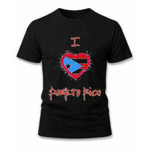 Camiseta I Love Puerto Rico I Heart Puerto Rico para Hombre, Camisetas de Algodón Ringspun con Estampado de Amor por Puerto Rico - Product Image 1