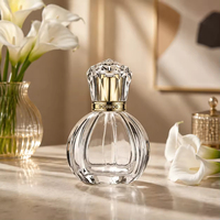 Flacon de parfum de luxe 50 ml en verre doré et argenté en forme de citrouille, avec boîte à motif sérigraphié Jiangsu, MOQ 100 pièces, pulvérisateur à pompe scellé