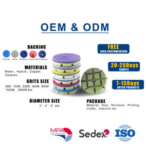 Disque abrasif sec et humide de polissage de sol en <span class=keywords><strong>diamant</strong></span> de 3 pouces pour carreaux de béton, granit, <span class=keywords><strong>pierre</strong></span> de quartz, outils de nettoyage de surface - Product Image 4